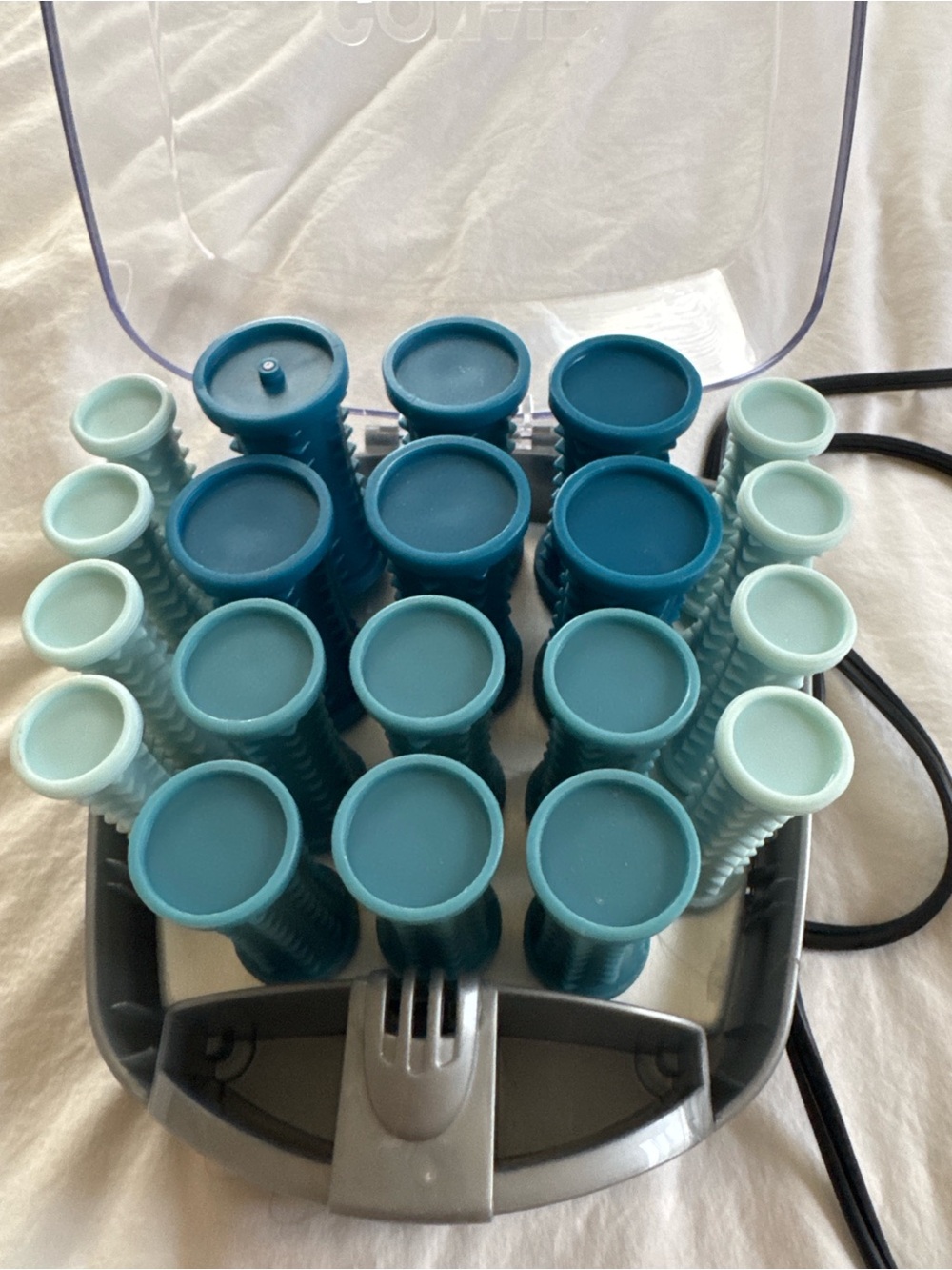 Conair Blue Teal Electric Hair Rollers with Case